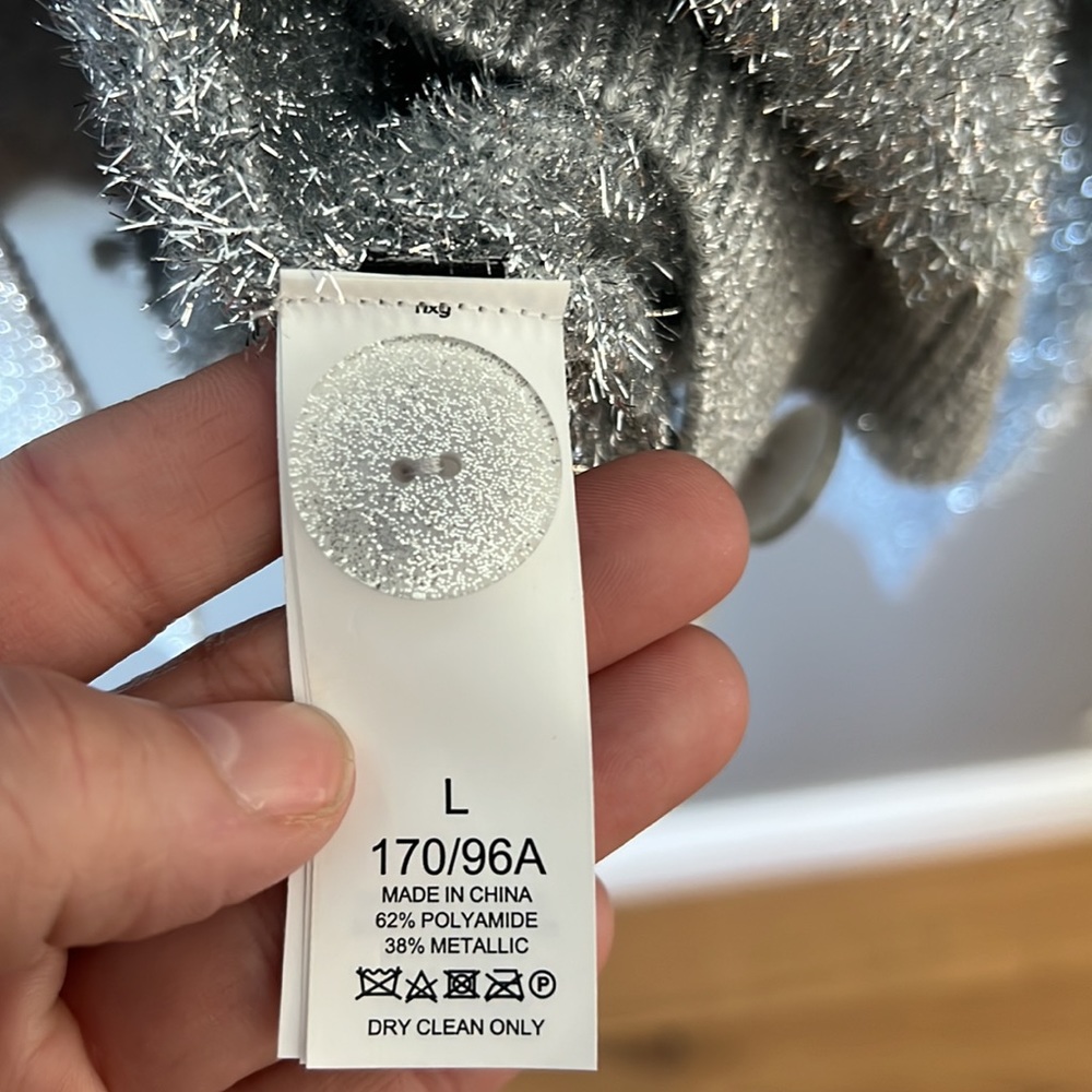 kate spade Silver Sparkle V-Neck Cardigan - Picture 4 of 4